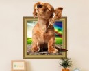 3D-Effect Frame Dog Removable Mural Art